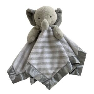 Cloud Island Elephant 14” Lovey Blanket Gray White Stripes 2017 Target
